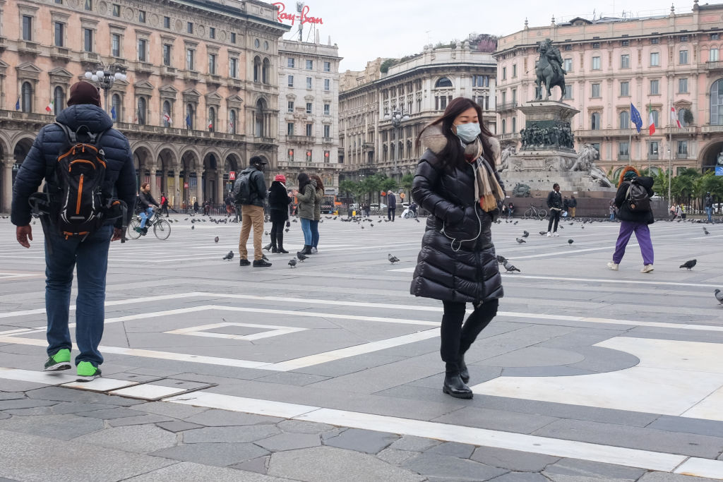 People in Duomo Square in Milan. Photo: Getty