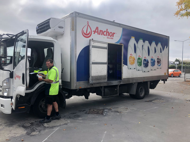 Selwyn Dairy in Spreydon gets a fresh delivery of milk.