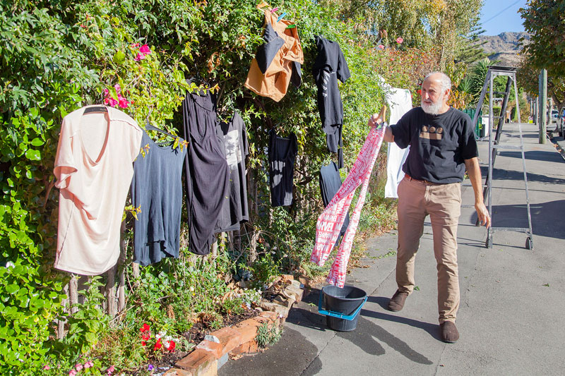 Getting the washing dry on Winchester St, Lyttelton.