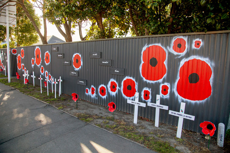 Preparing for Anzac Day on Main North Rd, Belfast.