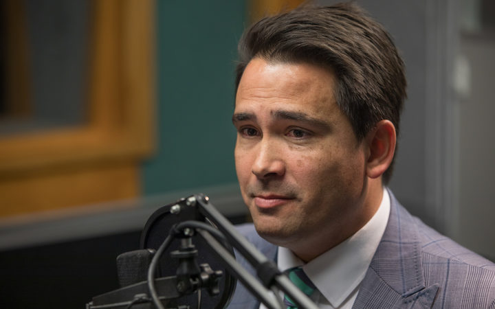 Simon Bridges in RNZ studios. File photo: RNZ 