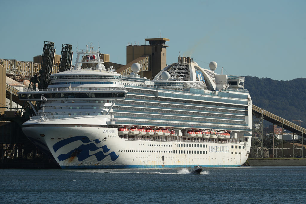 The Ruby Princess sits docked Port Kembla, Australia. Photo: Getty