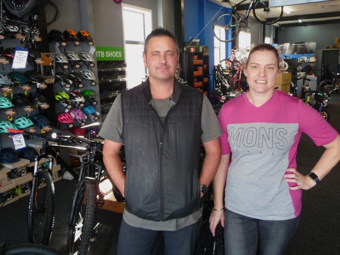 Stoked Cycles owners Paul and Monique Brake. Photo: Ashburton Courier