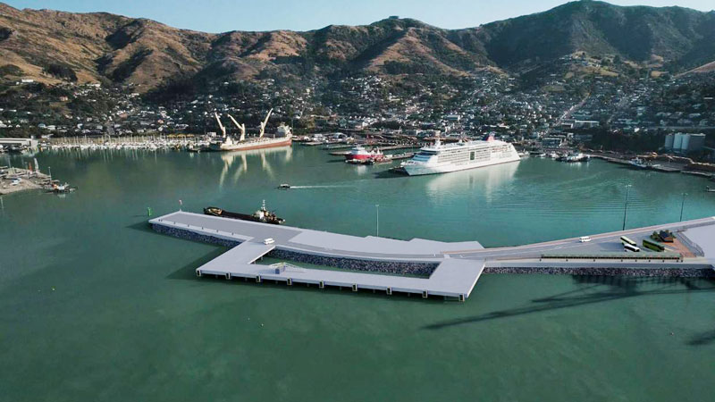 DESIGNS: An artist’s impression shows what Lyttelton Port Company's new cruise ship berth will...