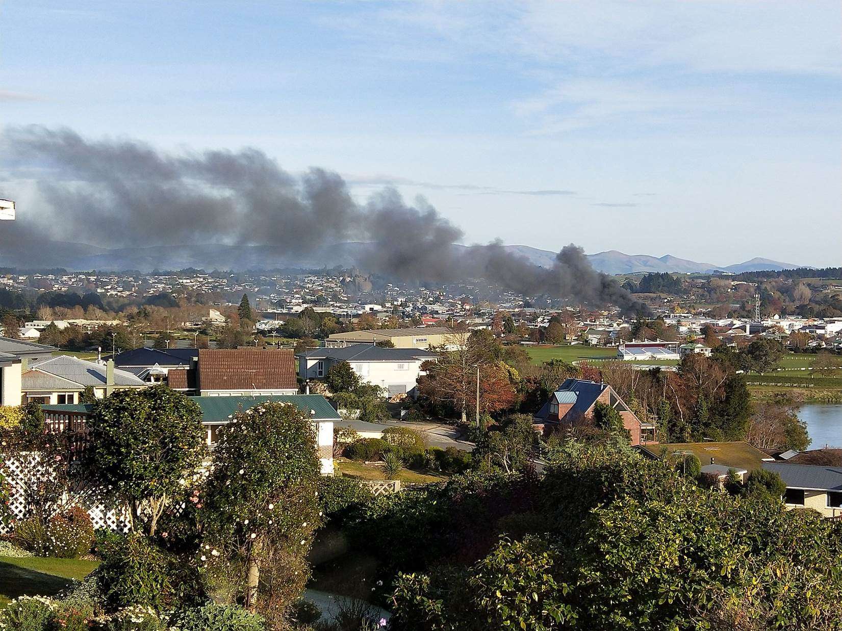 The fire was visible across much of Balclutha. Photo: Supplied