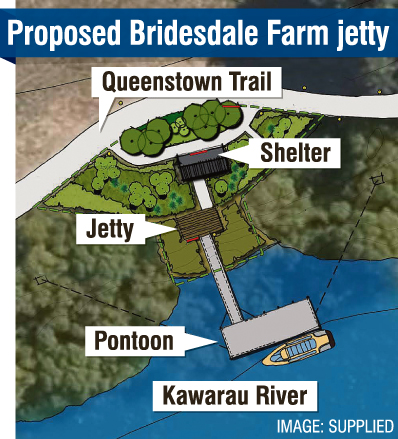 A jetty and shelter proposed for the Kawarau River near Bridesdale Farm. GRAPHICS: ODT