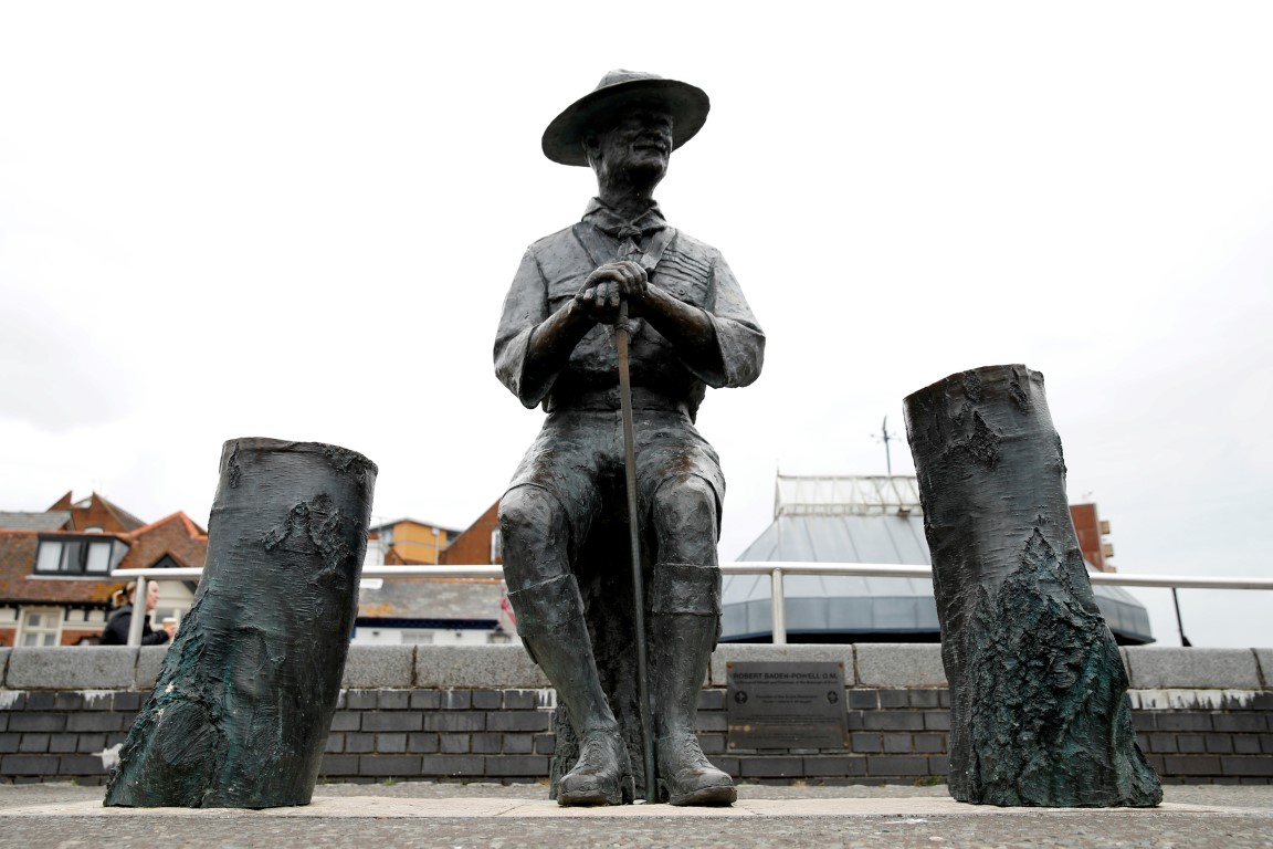 The statue of Robert Baden-Powell in Poole. Photo: Reuters