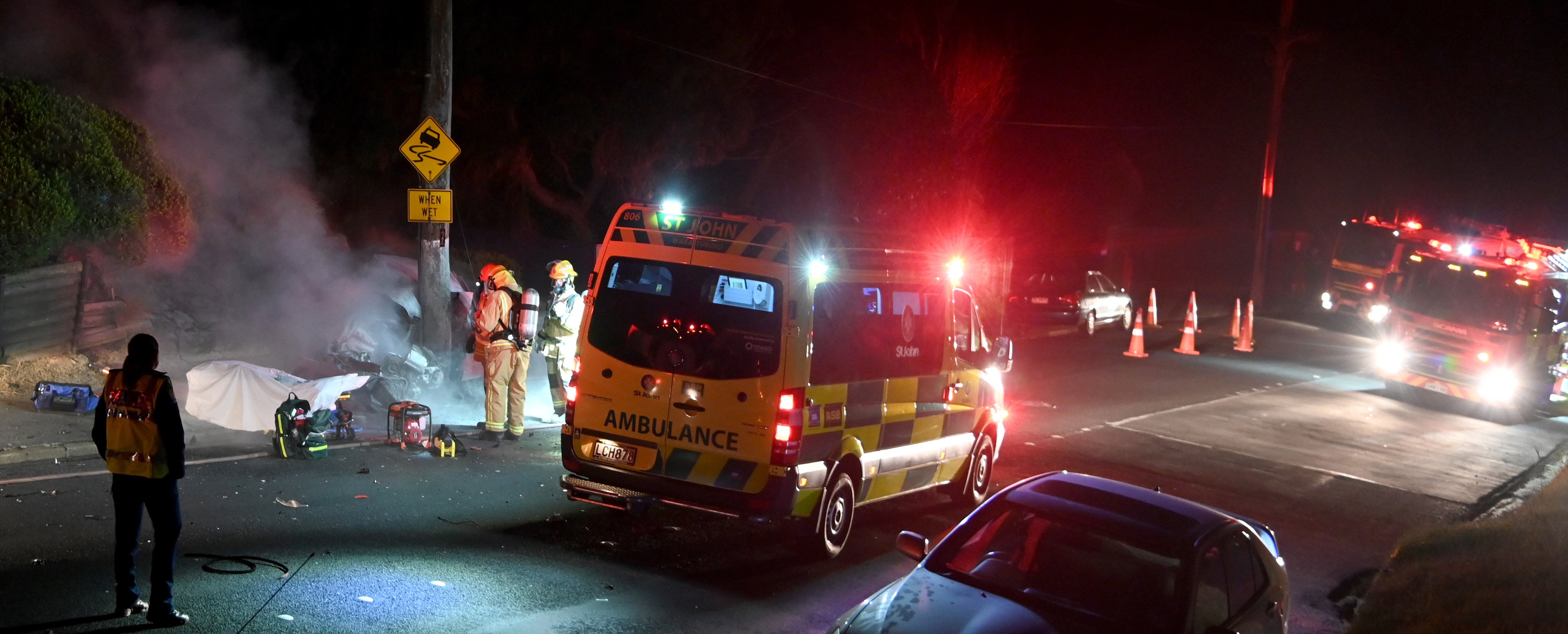 Aimee Weir and her partner had to be removed from their vehicle by firefighters using the jaws of...