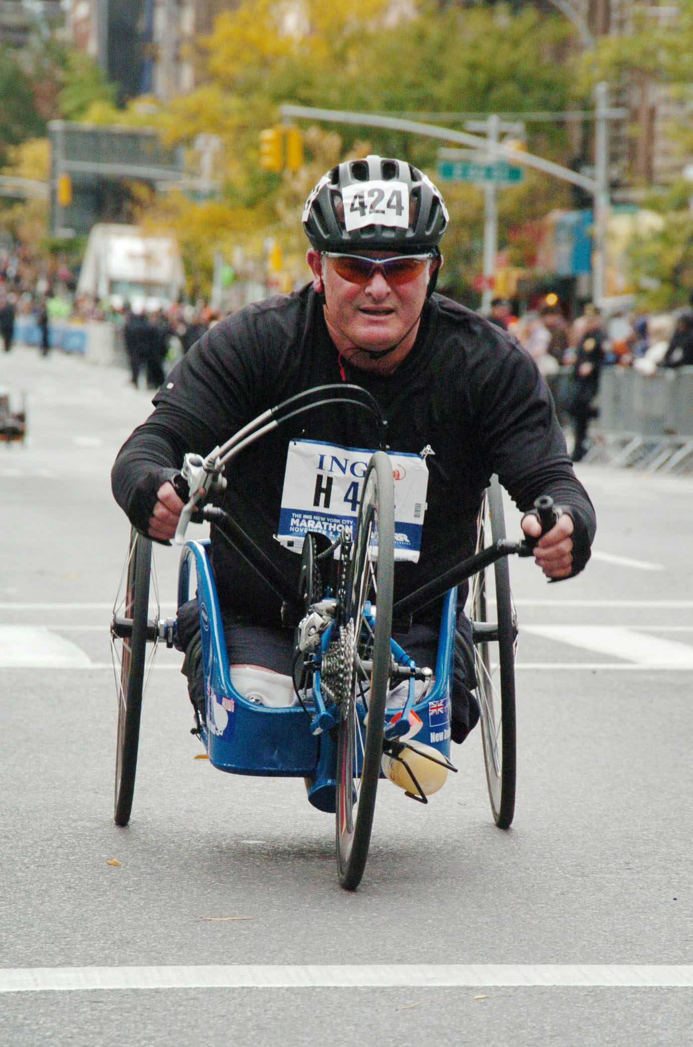 Brian Coker competing in the New York marathon. Photo: Supplied