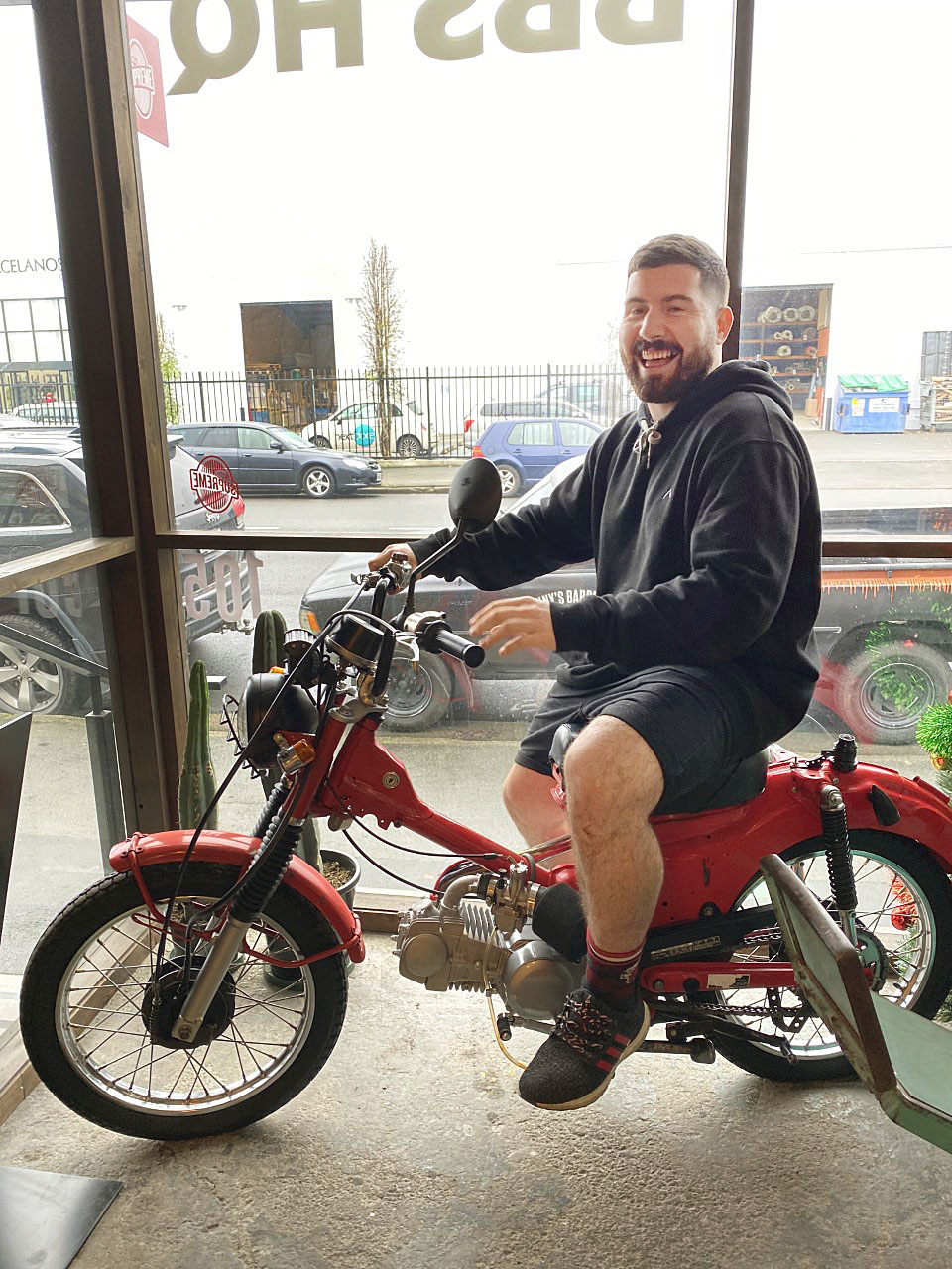 Ben Scott’s Honda CT110 motor-cycle is one of the items found after Benny’s Barber Shop was...