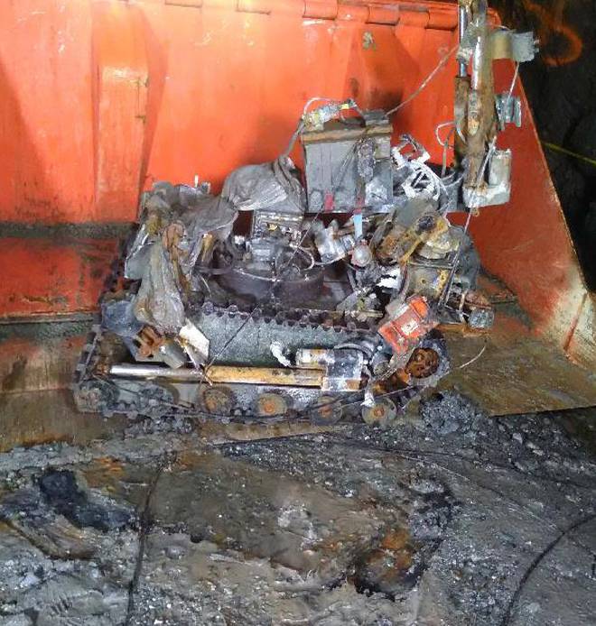 The robot was lost in the drift after the mine exploded. Photo: Supplied via NZ Herald