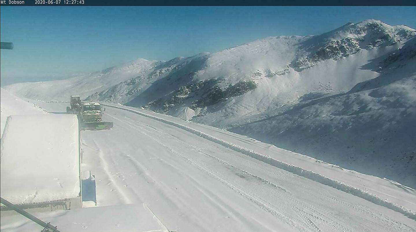 Snow on Mt Dobson near Tekapo on Sunday. Photo: Supplied