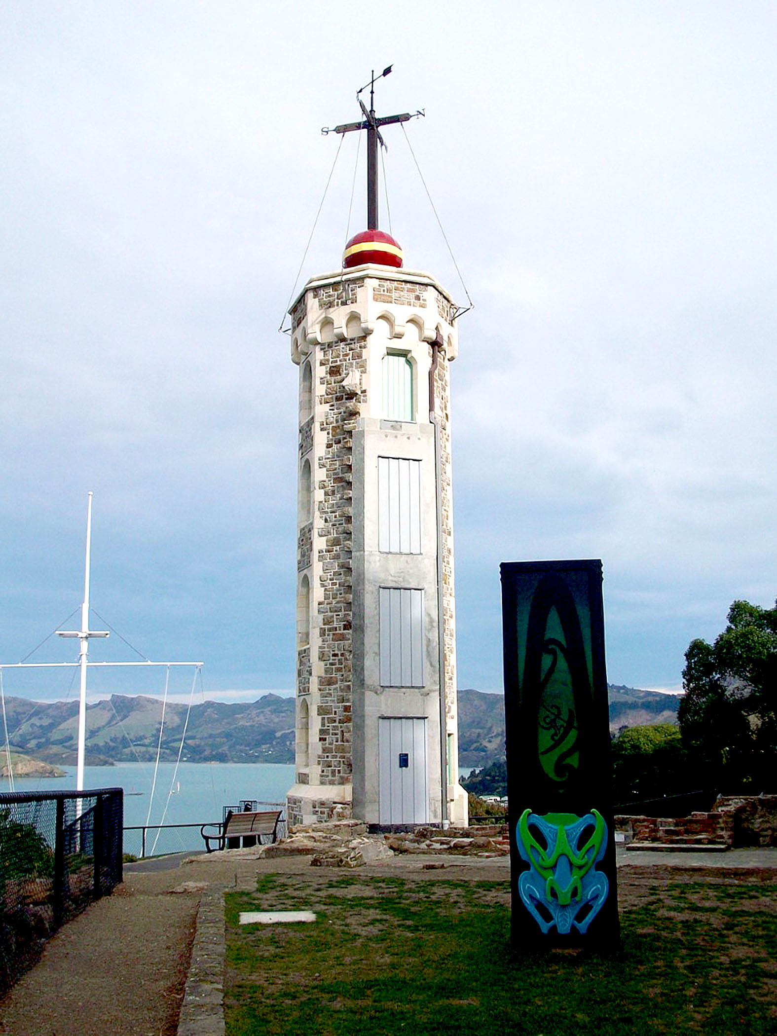 A new pou whenua, carved by Caine Tauwhare, replaced a temporary pou (pictured) at Lyttelton's...