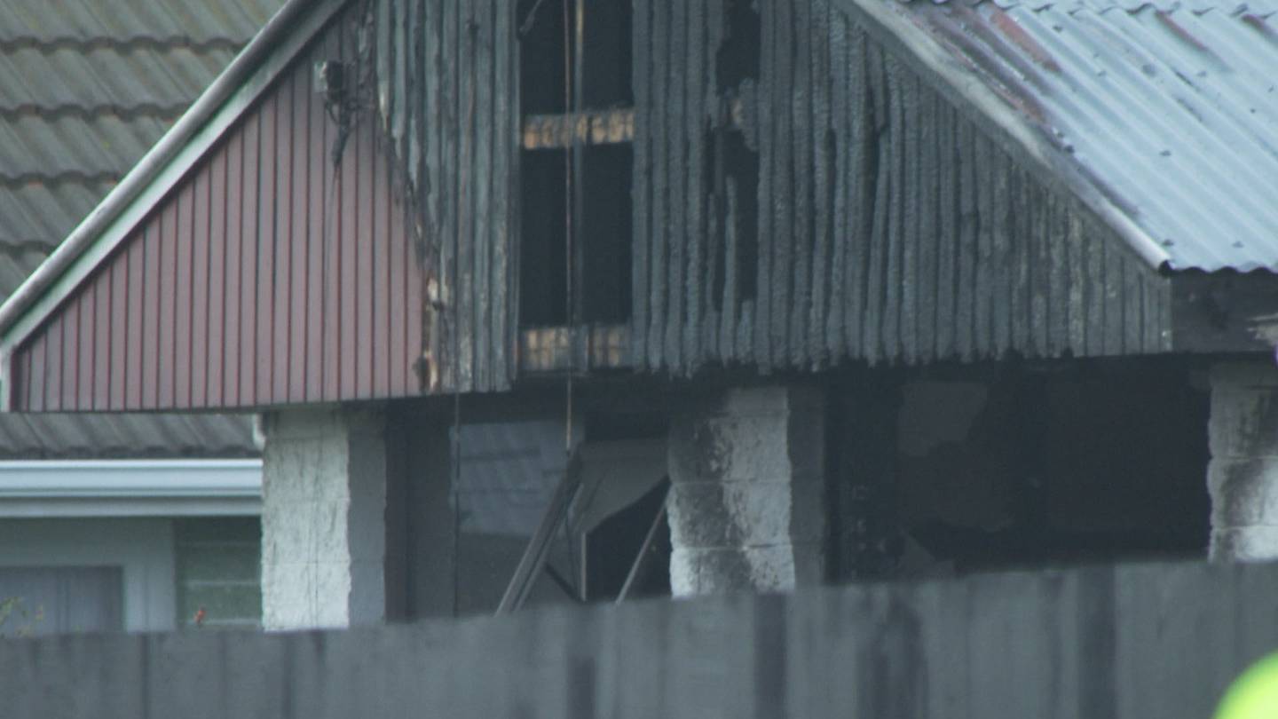 Scenes at the Christchurch house fire which claimed the lives of two children. Photo: Supplied