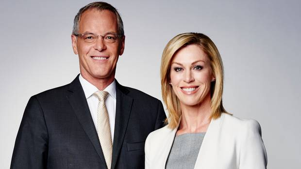 Simon Dallow and Wendy Petrie. Photo: TVNZ