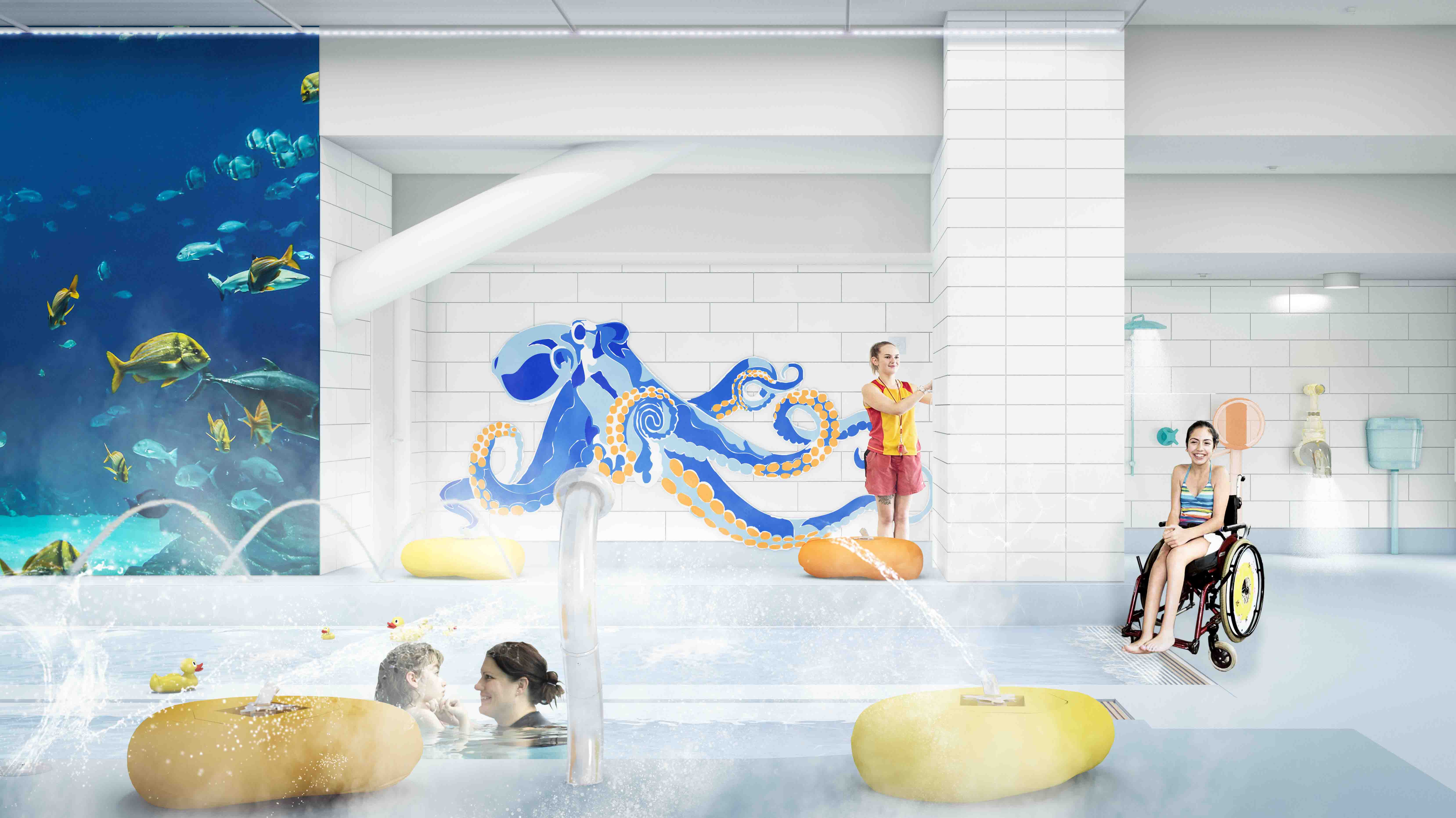 An artist's impression of the aquatic sensory experience area. Image: Newsline / CCC