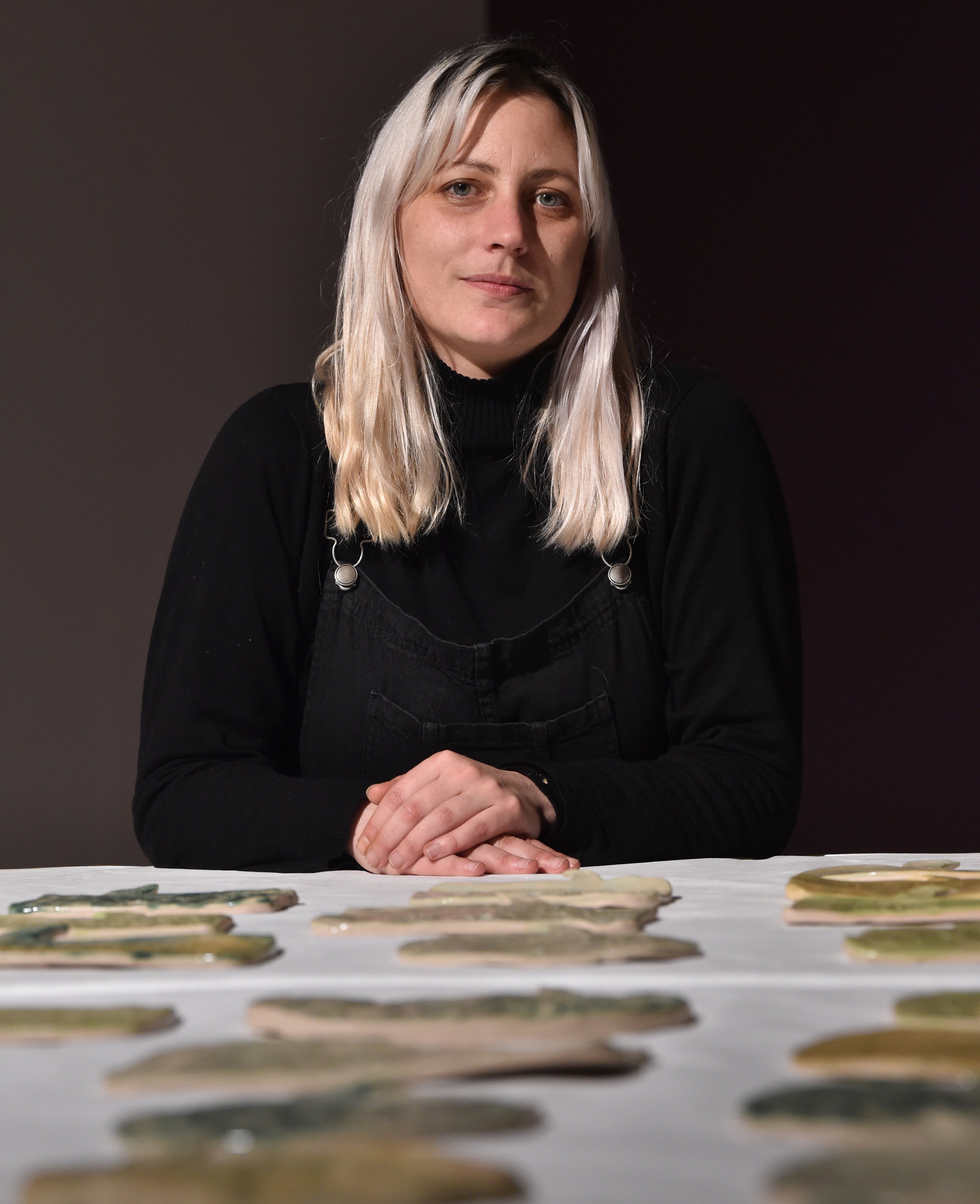 Ayesha Green relaxes at the Dunedin Public Art Gallery on Tuesday afternoon. PHOTO: GREGOR...