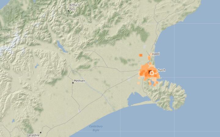 The quake was centred within 5km of Christchurch. Photo: GeoNet