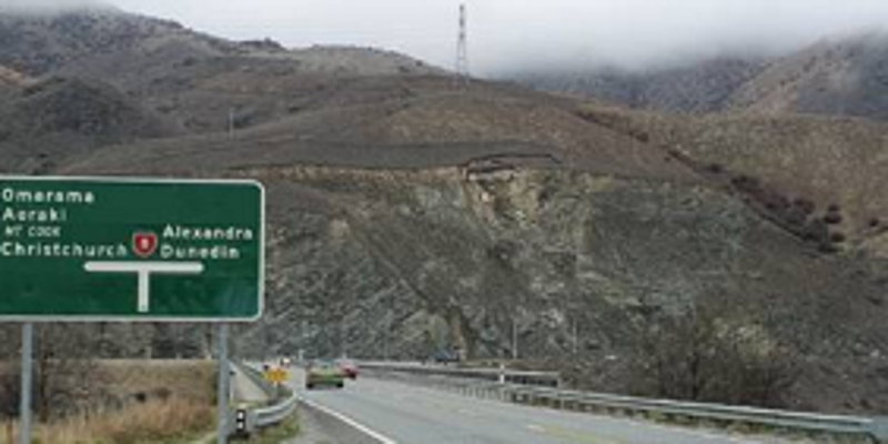 The large slip happened over State Highway 8 in mid-July. Photo: NZTA