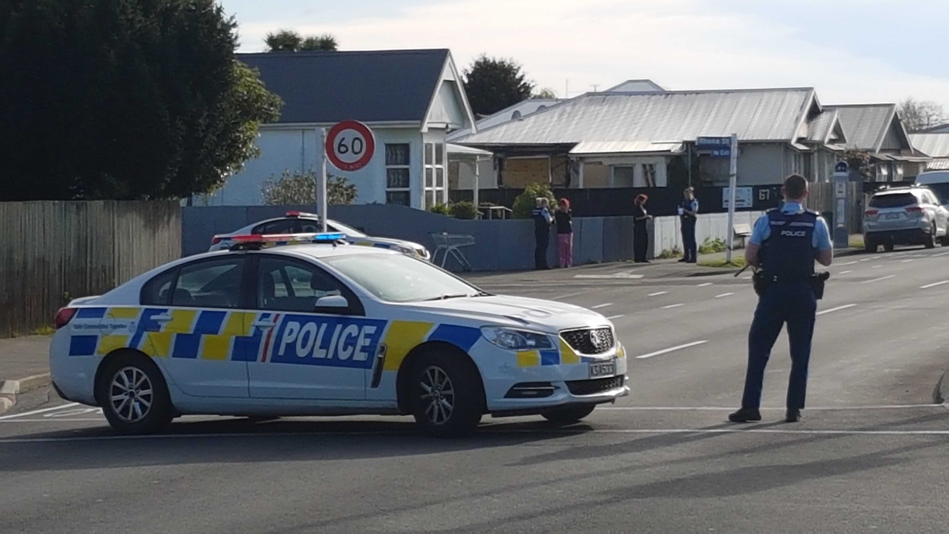 Armed police were called to Buckleys Rd in Linwood about 8am. Photo: Geoff Sloan