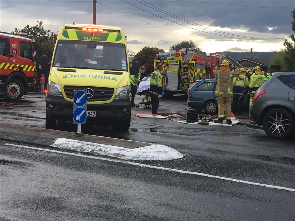 Emergency services at the scene this afternoon. Photo: Christine O'Connor