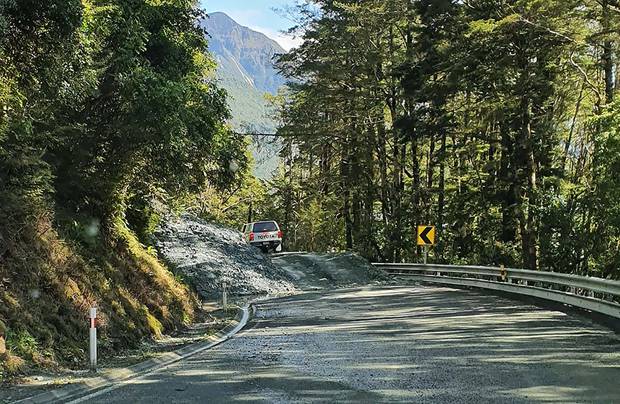 The lower Hollyford Track access road has been cut off since floods in early February. Photo: DOC