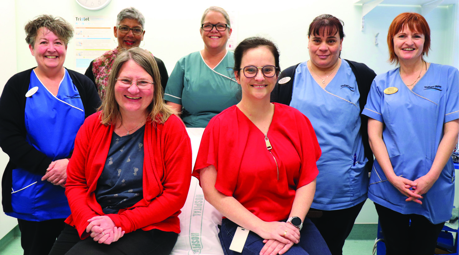 The multidisciplinary team ready to start a Friday clinic at Southland Hospital. Standing left to...