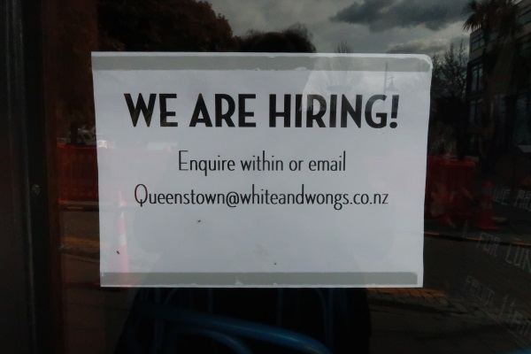 Job ads have started appearing in Queenstown shop-fronts more frequently in recent weeks. Photo:...