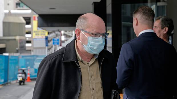 Alister Grant Harlow outside Auckland District Court on the day of his first appearance. Photo:...