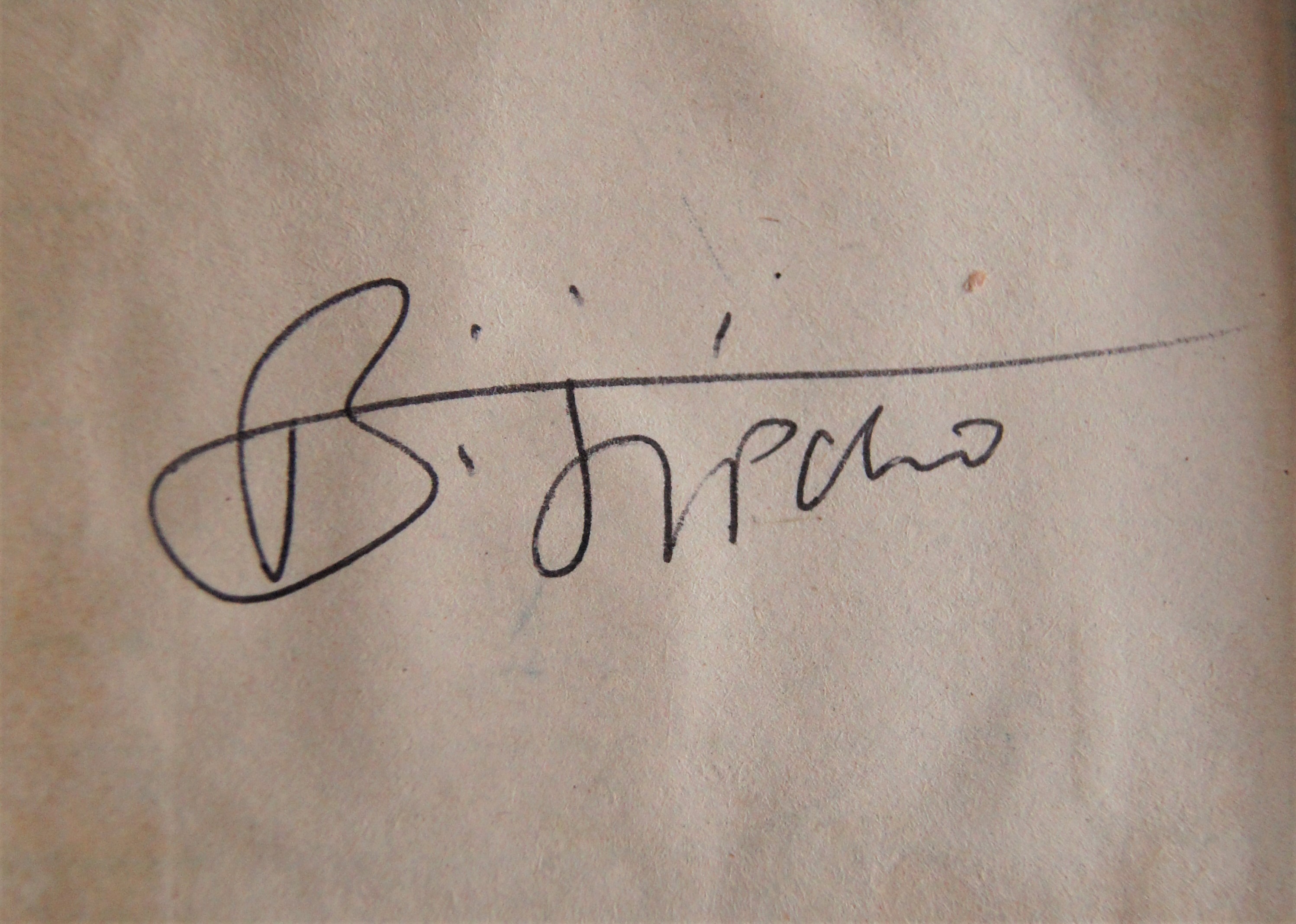 Ben Jipcho's autograph Chris Tobin received at a 1974 pre-Commonwealth Games meeting in Timaru. ...