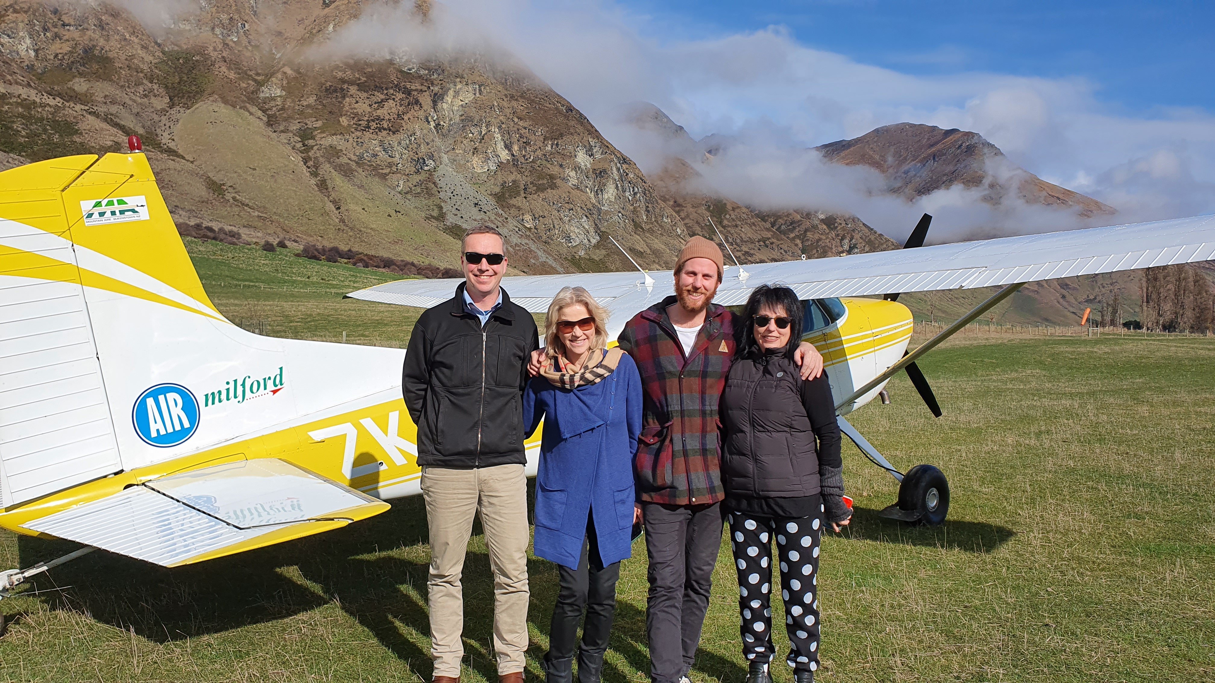 Pilot Thomas Watson, Claire Clarke, Joanna Hart, Dre Hart. 