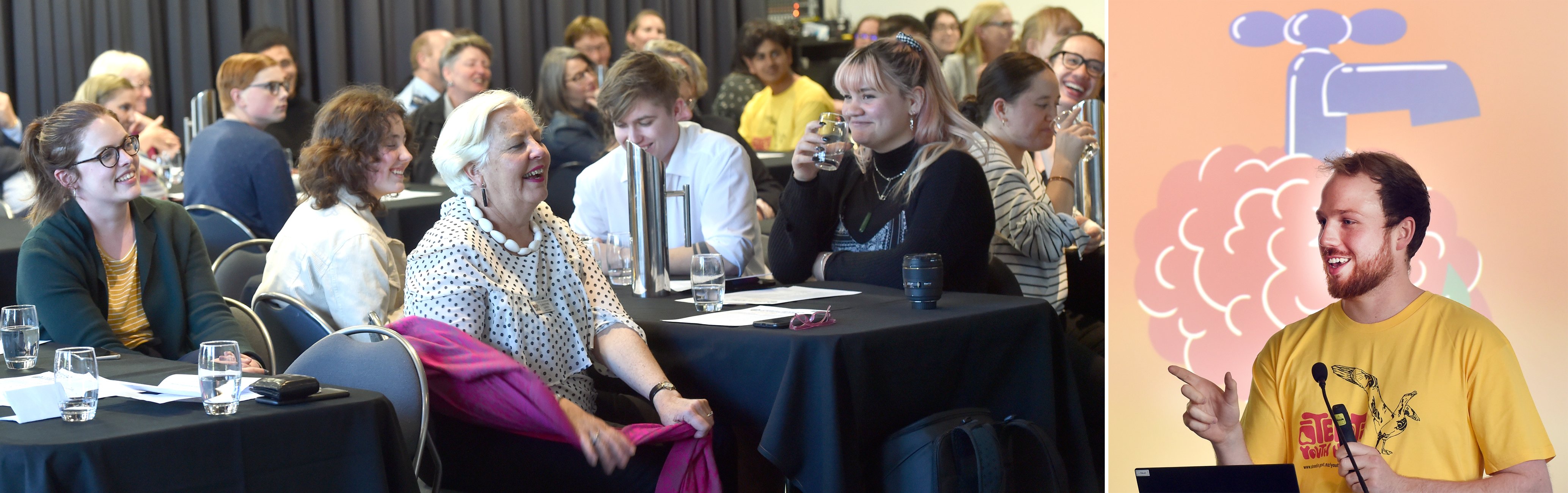 Startup Dunedin facilitator Angus Pauley speaks at an Otepoti Youth Vision Hui at the Dunedin...