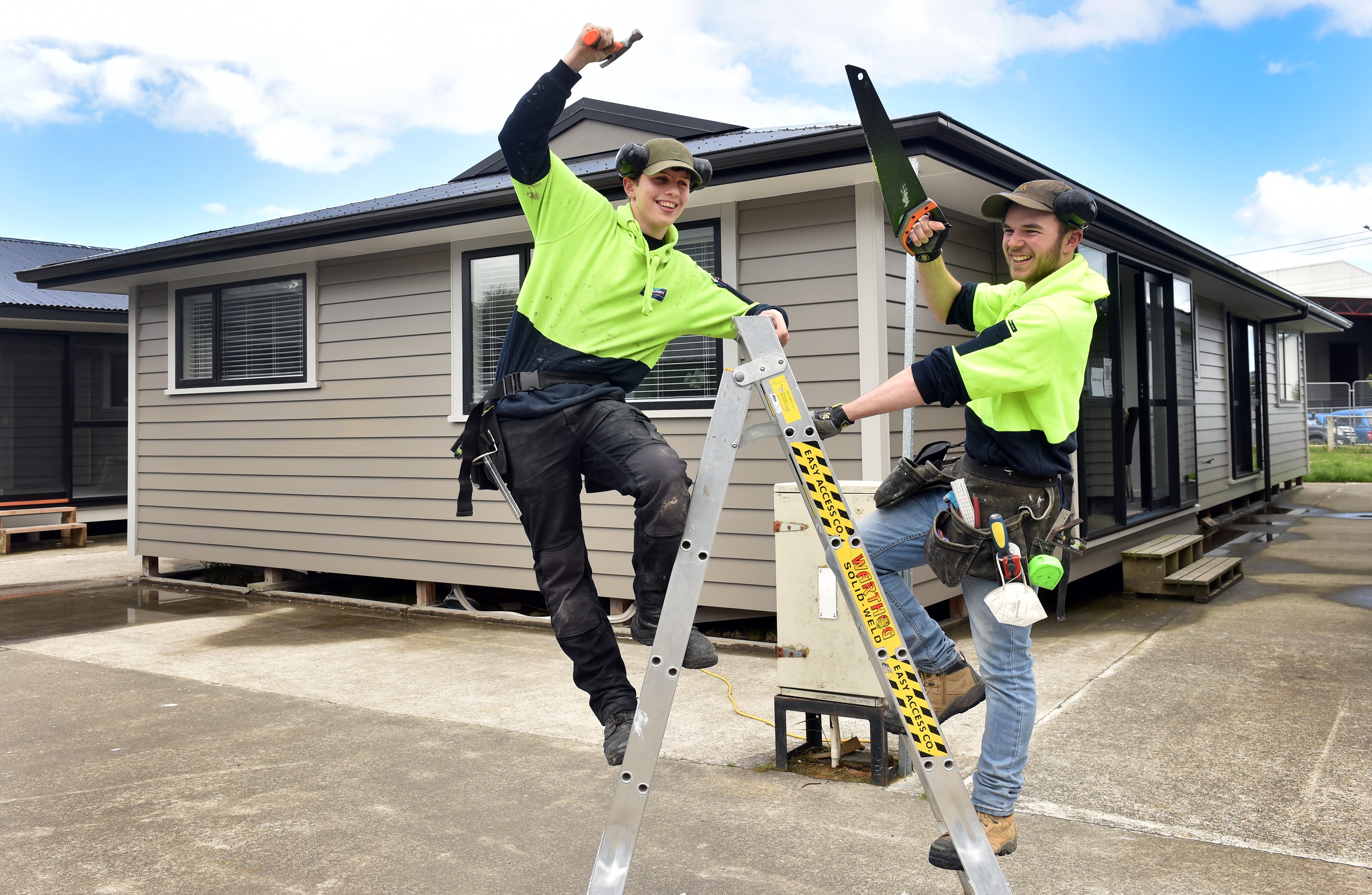 Pre-trade students Jonathan Copley (18, left) and Oliver Hughes (19) were part of the project....