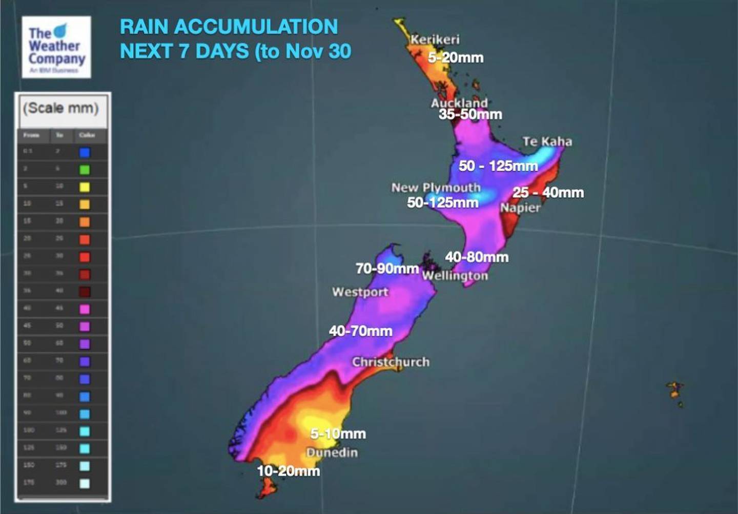 Parts of the country should brace itself for heavy rain this week. Source: WeatherWatch.co.nz