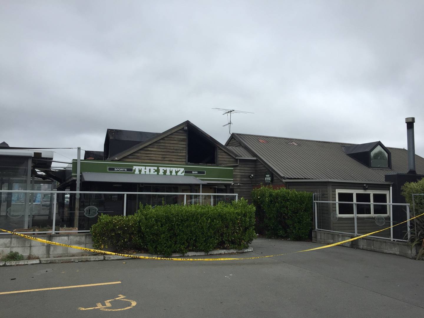 The blaze gutted the interior of the popular Christchurch sports bar. Photo: Kurt Bayer / NZH