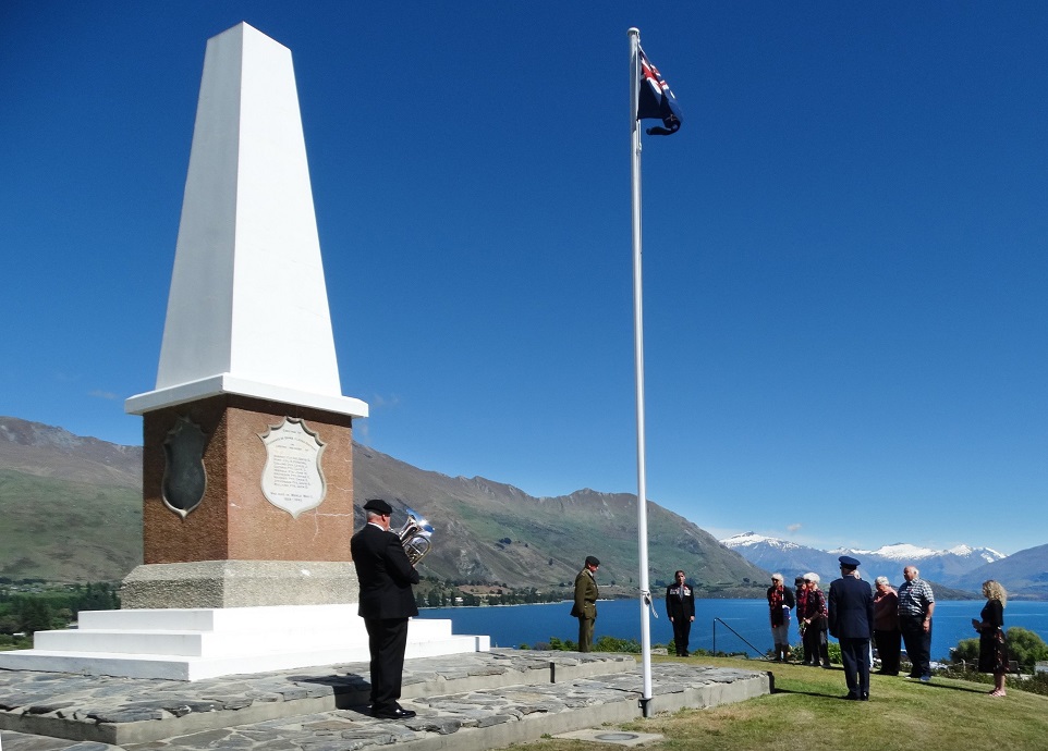 The Armistice Day service at Wanaka this morning. Photo: Mark Price