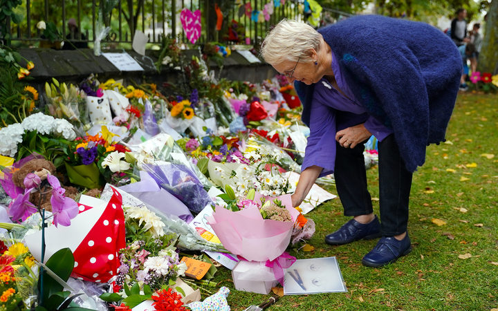 Residents laid wreaths and condolence cards for those killed at two mosques in the city. File...