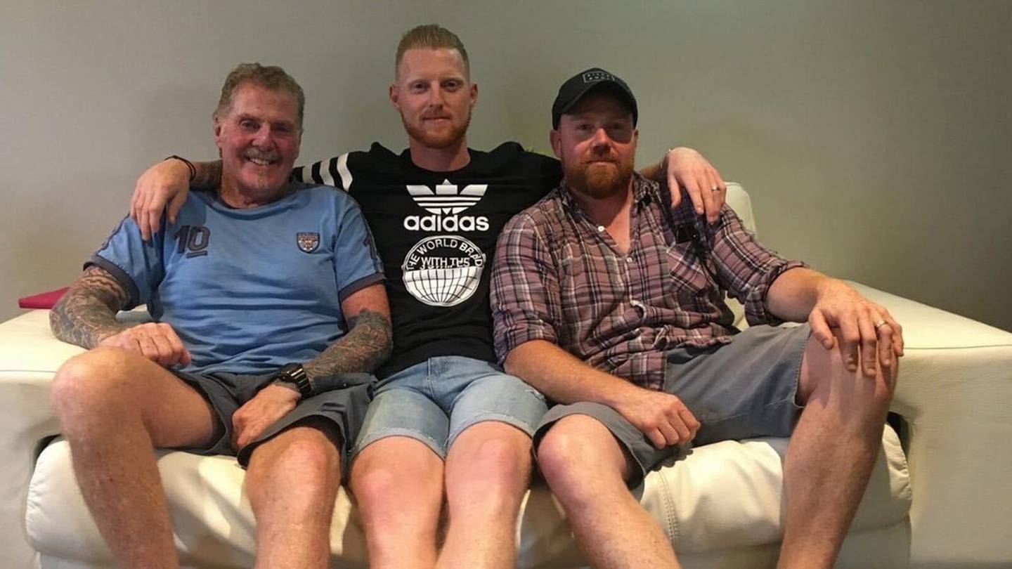 Ged Stokes with sons Ben and James. Photo": Supplied