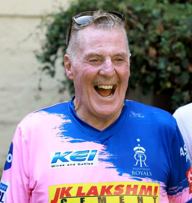 Ged Stokes in a Rajasthan Royals cricket shirt, which is the Indian Premier League team his son...