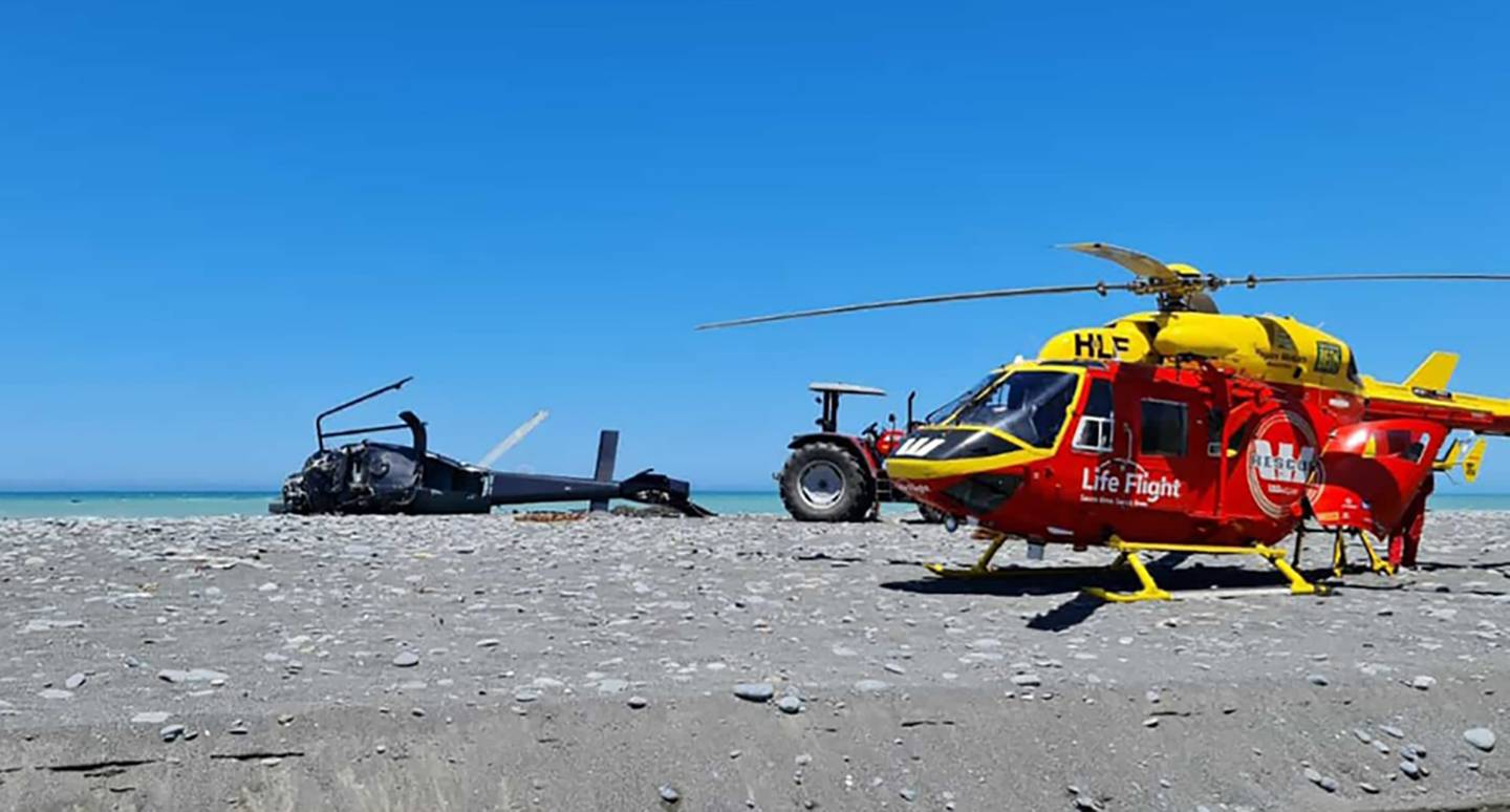 Three survivors of the crash were flown to Wellington Hospital for treatment. Photo: Supplied