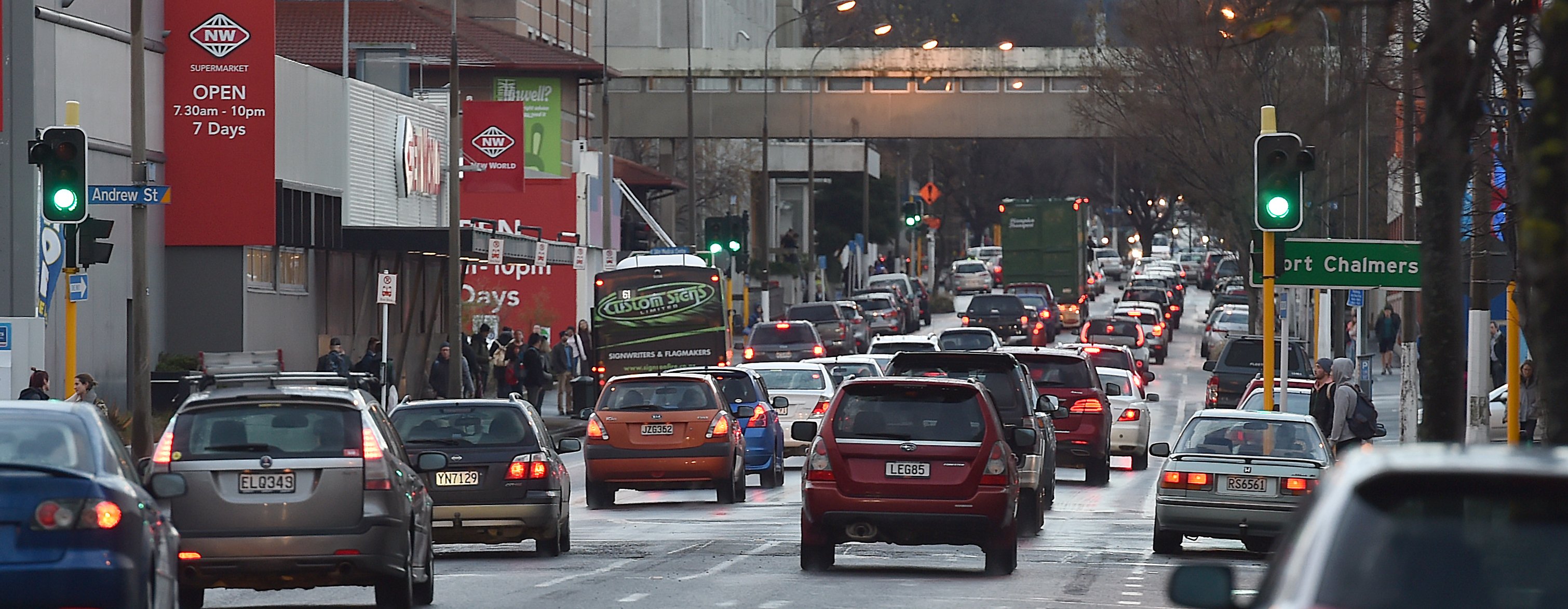 Traffic in Castle St at 3.30pm on Wednesday. Photo: Stephen Jaquiery