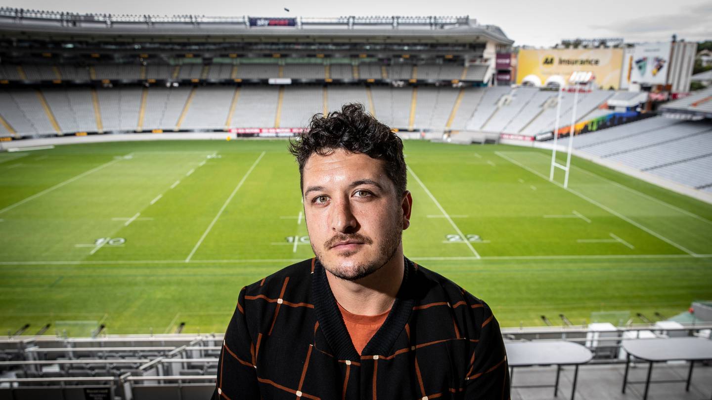 Six60 lead singer Matiu Walters at Eden Park. Photo: NZ Herald
