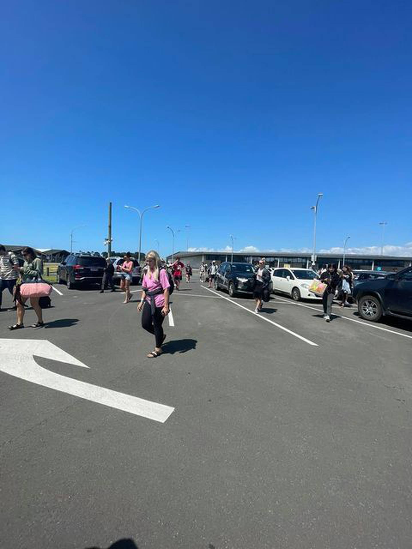 Gisborne Airport was packed with holidaymakers who were evacuated from the terminal. Photo:...