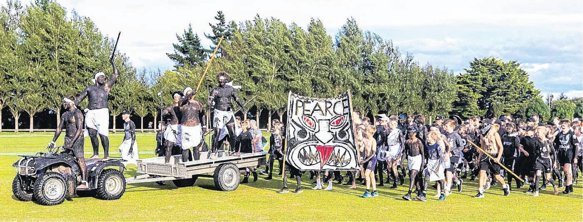 Southland Boys' High School pupils wear blackface at their sports day in 2020, one of several...