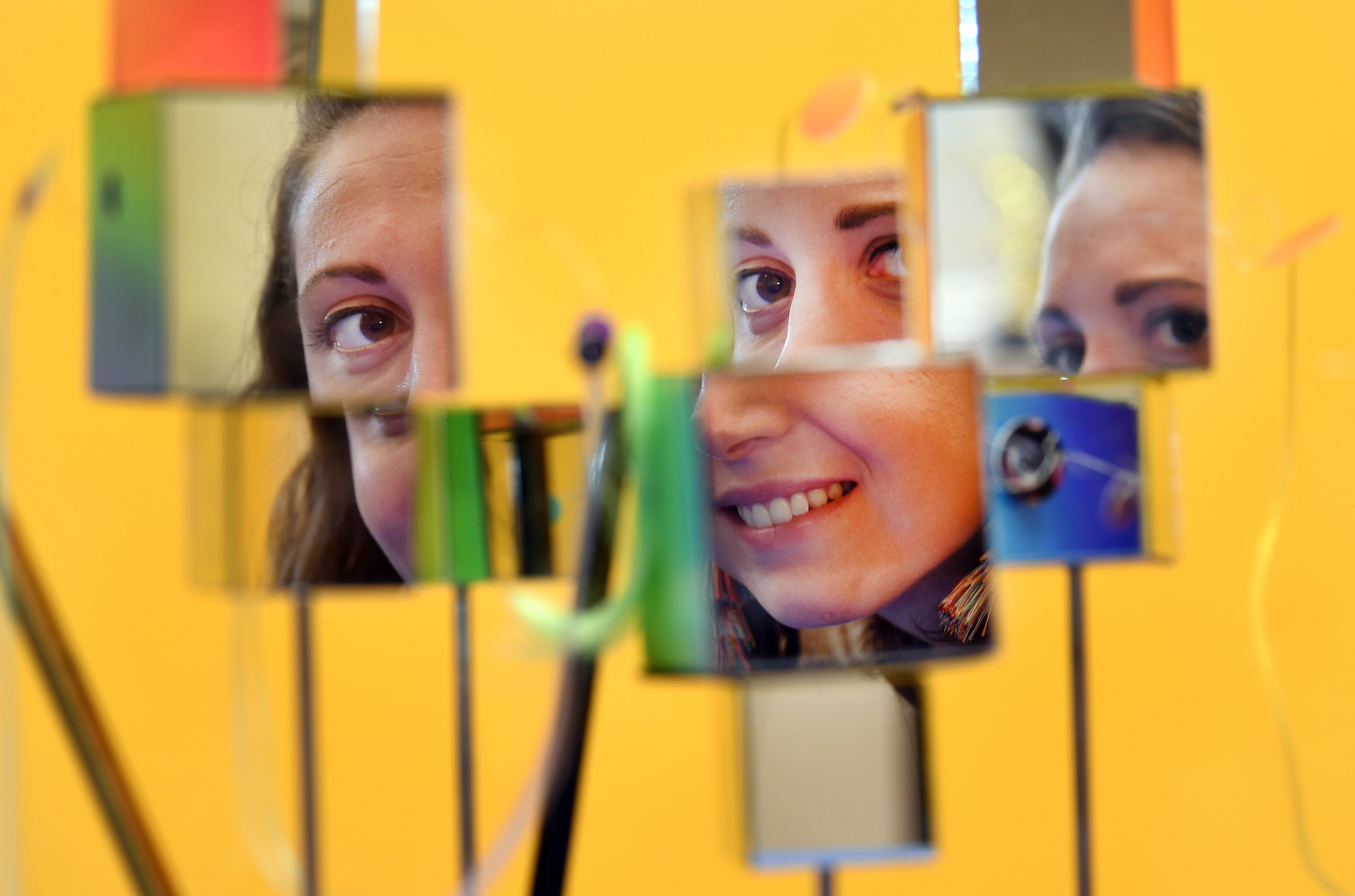 Dunedin Fringe Festival publicity and marketing manager Alice Geary plays mirrors at a fringe art...