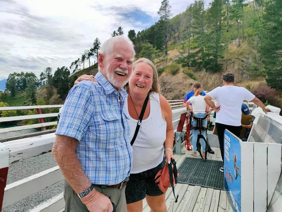 Bruce at the top of the bridge with his daughter Annie Horgan. Photo: Annie Horgan