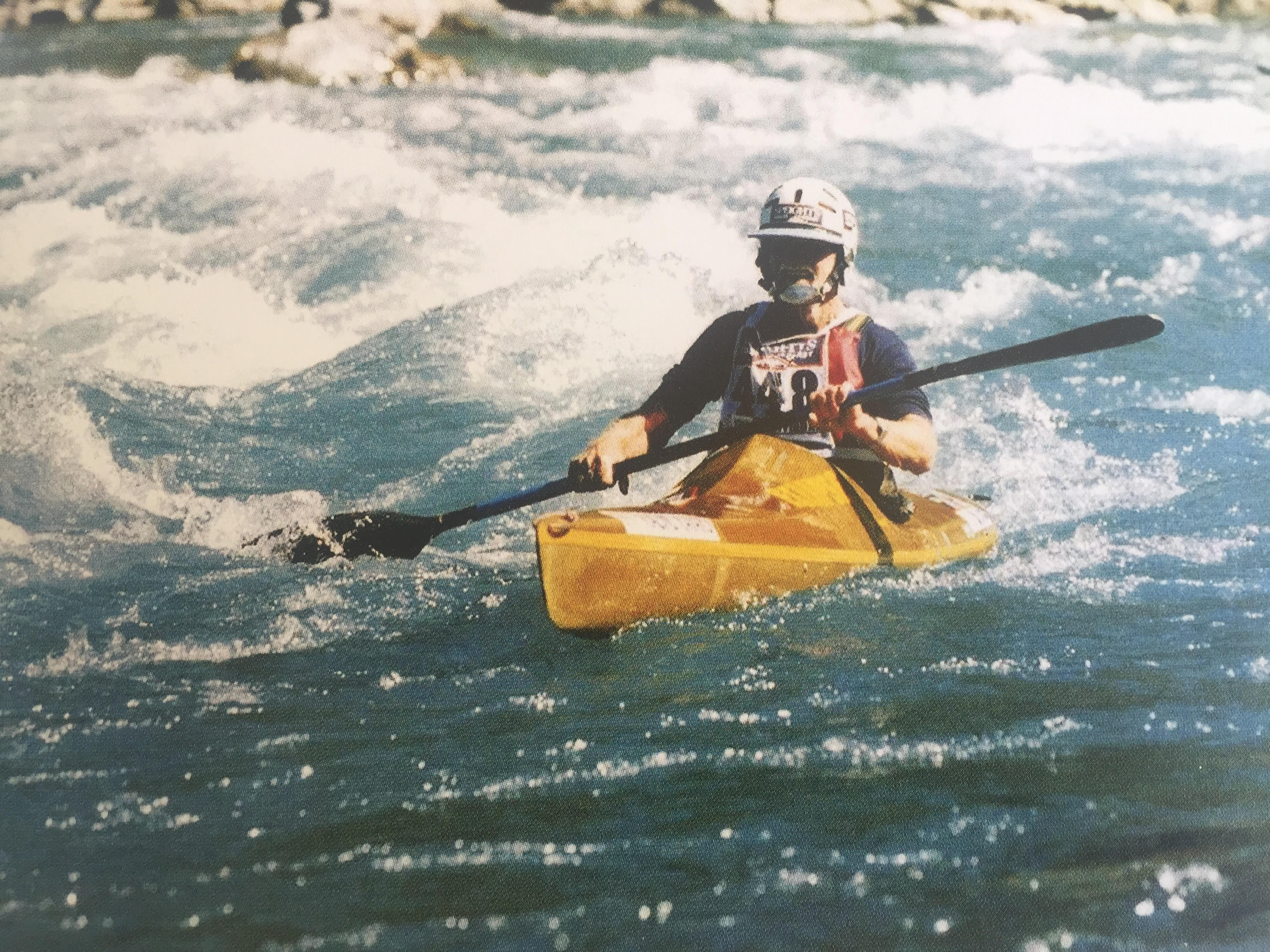 Bruce completes the kayak leg of the Coast to Coast in 2001. Photo: Supplied / Annie Horgan