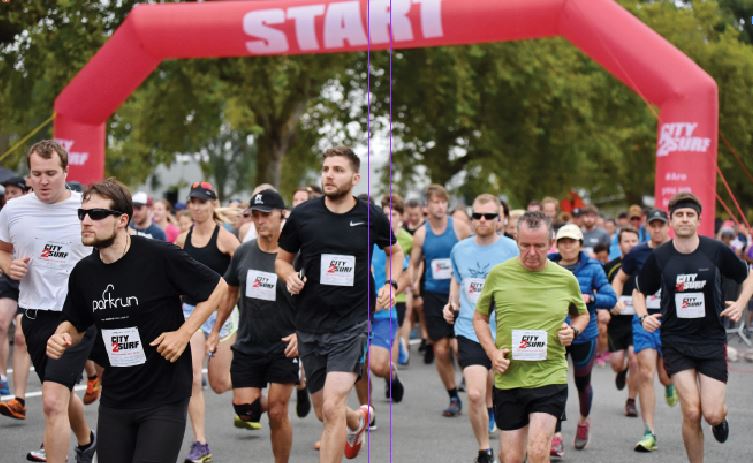 Runners leave Centennial Park at the start of the 2019 City2Surf 14km event. Photo: Zoe Williams