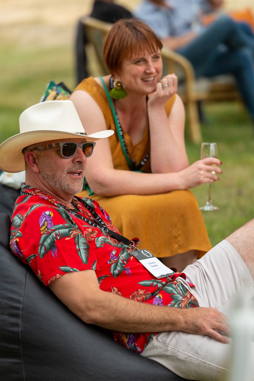 Cameron Douglas and Aurum wine-maker Lucie Lawrence enjoy the Pinot Noir Celebration early last...