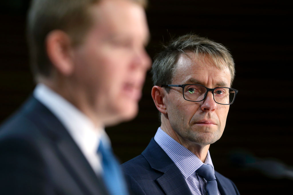 Chris Hipkins (left) and Dr Ashley Bloomfield. Photo: Getty Images 